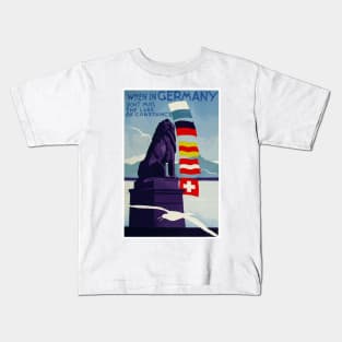 When in Germany Don't Miss the Lake of Constance - Vintage Travel Poster Design Kids T-Shirt